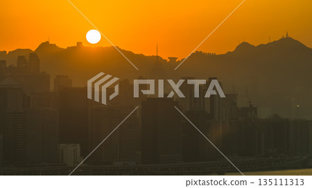 Jan 4 2026 Golden Sunset Over The Peak tower Hong Kong Jan 4 2026 Golden Sunset Over The Peak tower Hong Kong 135111313