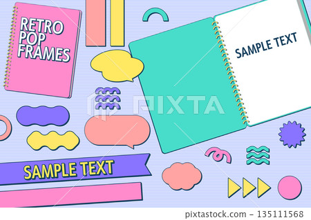 Heisei Retro Frame Set: Notes and Abstract Motifs Heisei Retro Frame Set: Notes and Abstract Motifs 135111568