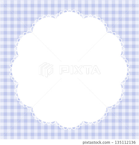 蕾絲邊框向量圖。方格圖案 135112136