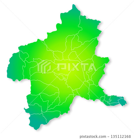 Gunma prefecture and municipalities map 135112168