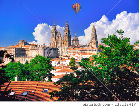 Spectacular view of the Cathedral of Santiago de Compostela Spectacular view of the Cathedral of Santiago de Compostela 135112417
