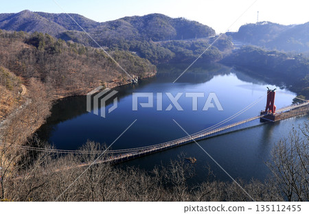 Cheonjangho suspension bridge shaped like red pepper. 135112455