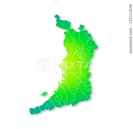 Osaka prefecture and municipalities map Osaka prefecture and municipalities map 135112636