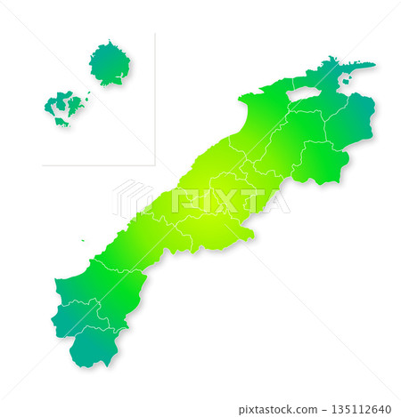 Shimane prefecture and municipalities map Shimane prefecture and municipalities map 135112640