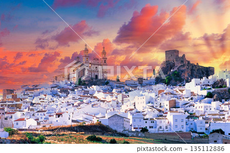 Spectacular views of the beautiful white villages of Andalusia, Spain Spectacular views of the beautiful white villages of Andalusia, Spain 135112886