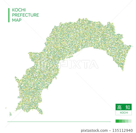 Kochi Prefecture Map (Stippled) 135112940