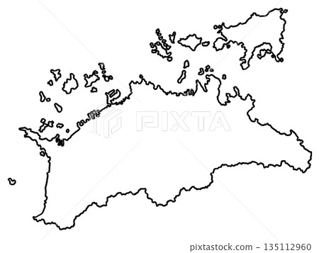 Map of Kagawa Prefecture (blank map) 135112960