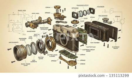 [AI生成] 相機組件 - 測距儀 135113299