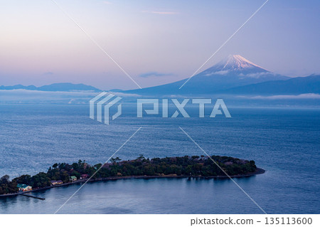 （靜岡縣）從大瀨崎過海的富士山 135113600