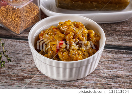Green chopped pickled relish dip Green chopped pickled relish dip 135113904
