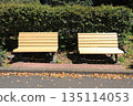 Park wooden bench 135114053