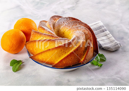 Italian traditional orange cake Chiambella 135114090