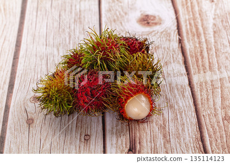 Organic tropical sweet Rambutan fruit 135114123