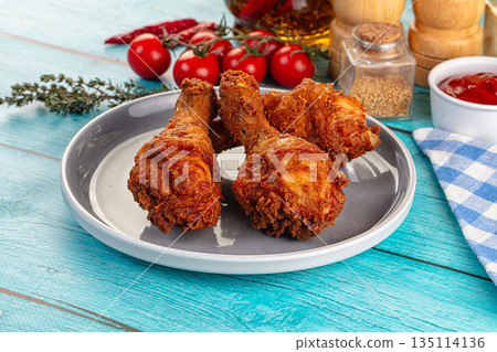Crispy fried chicken drumsticks leg Crispy fried chicken drumsticks leg 135114136
