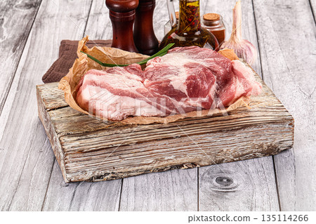 Raw pork shoulder for cooking 135114266
