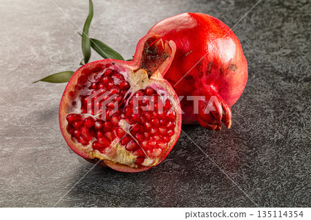 Ripe sweet juicy pomegranate fruit 135114354