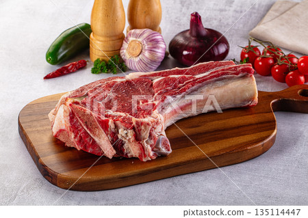 Raw prime beef steak with bone Raw prime beef steak with bone 135114447