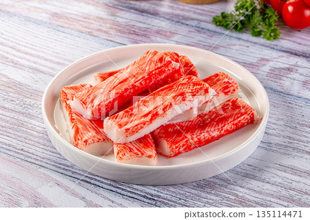 Crab stick surimi fish meat Crab stick surimi fish meat 135114471