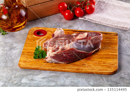 Raw lamb steak with bone Raw lamb steak with bone 135114495