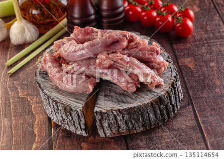 Raw chicken neck for cooking 135114654