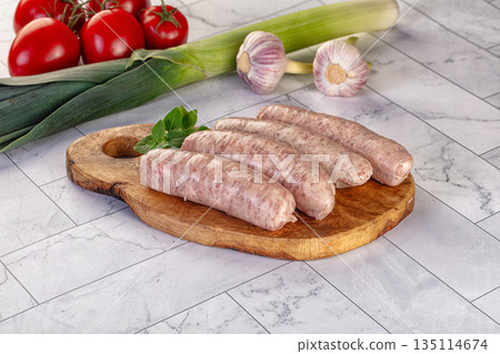 Raw pork sausages for grill 135114674