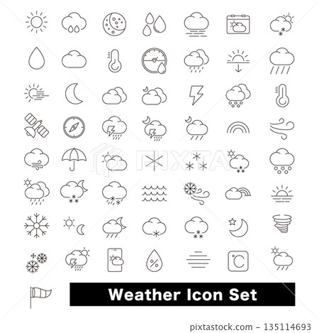 Weather icon illustration set Weather icon illustration set 135114693