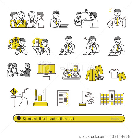 School life illustration set School life illustration set 135114696