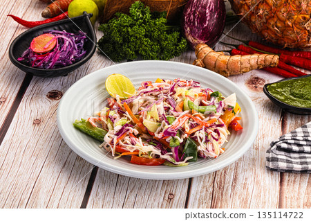 Fresh crab salad with cabbage 135114722