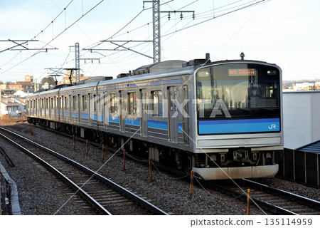 Four 205 series 3100 series local trains running on the Senseki Line Four 205 series 3100 series local trains running on the Senseki Line 135114959