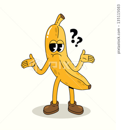 banana confused groovy cartoon illustration banana confused groovy cartoon illustration 135115083