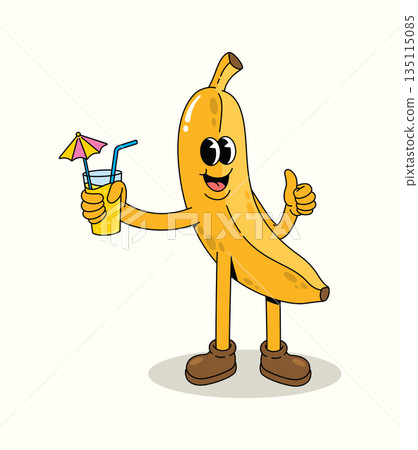 banana drink cartoon illustration 135115085