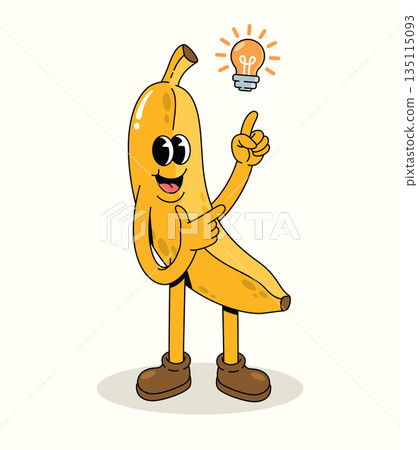 banana idea groovy cartoon illustration banana idea groovy cartoon illustration 135115093