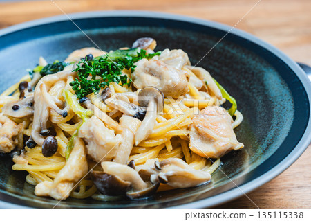 Chicken and mushroom cream pasta Chicken and mushroom cream pasta 135115338