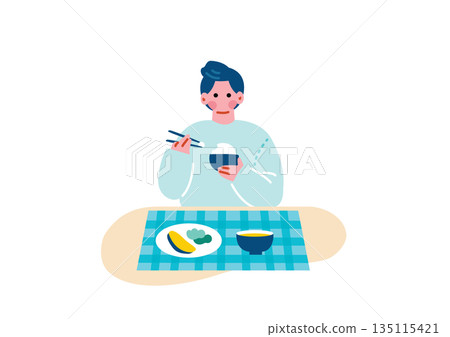 一個吃飯的年輕人 135115421