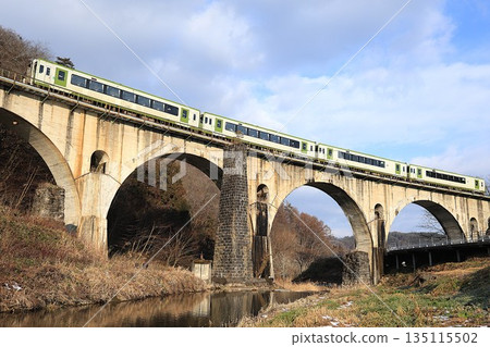 [JR East] Kiha 110 series rapid train "Hamayuri" (Kamaishi Line: Kashiwagi-daira to Miyamori) 135115502