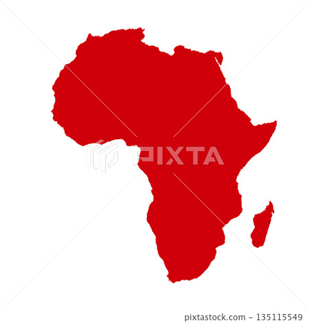 Map of Africa, sign silhouette. World Map Globe. Vector Illustration isolated on transparen background. African continent 135115549