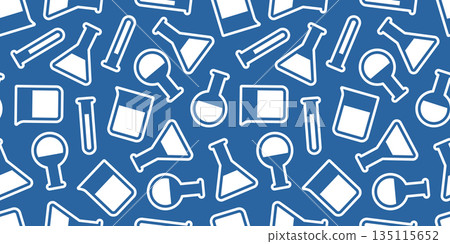 科學實驗室設備圖示的無縫背景影像。 135115652