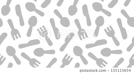 Seamless background image of tableware icons. 135115654