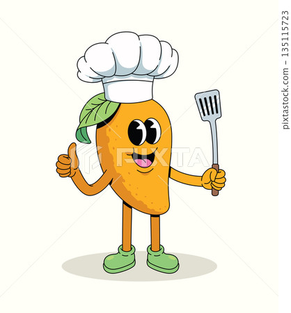 mango chef groovy cartoon illustration mango chef groovy cartoon illustration 135115723