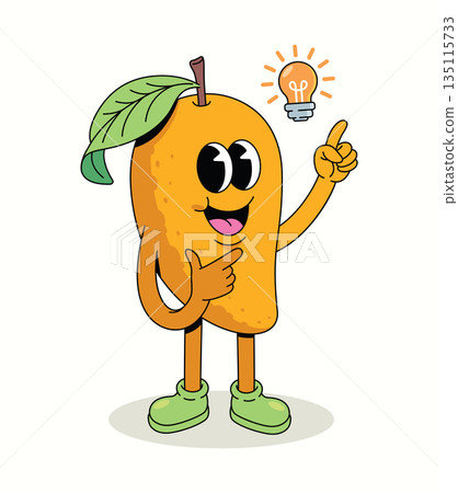 mango idea groovy cartoon illustration mango idea groovy cartoon illustration 135115733