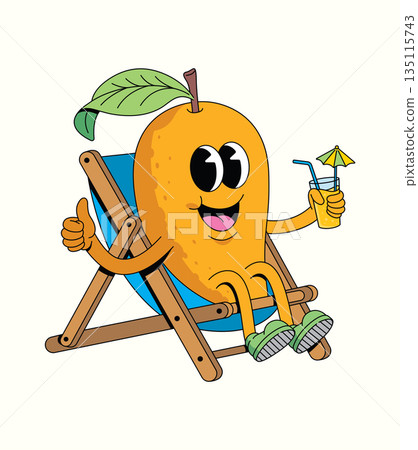mango relaxing on chair groovy cartoon illustration mango relaxing on chair groovy cartoon illustration 135115743