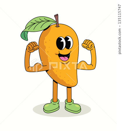 mango strong groovy cartoon illustration mango strong groovy cartoon illustration 135115747