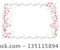Pale cherry blossom frame with frame 135115894