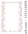 Pale cherry blossom frame, framed, vertical 135115895