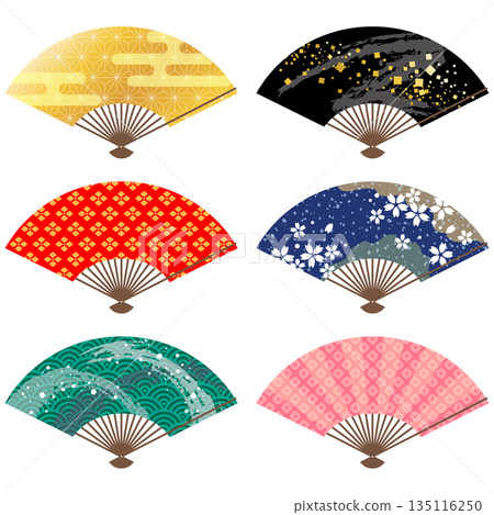 Japanese Style Fan Set - Flower 135116250