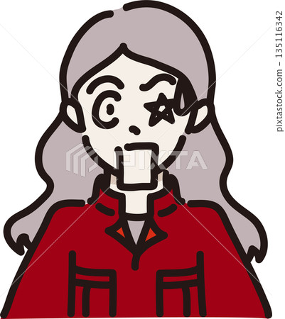 圖解:一位身穿紅色工作服的女士,表情非常驚訝。 圖解:一位身穿紅色工作服的女士,表情非常驚訝。 135116342