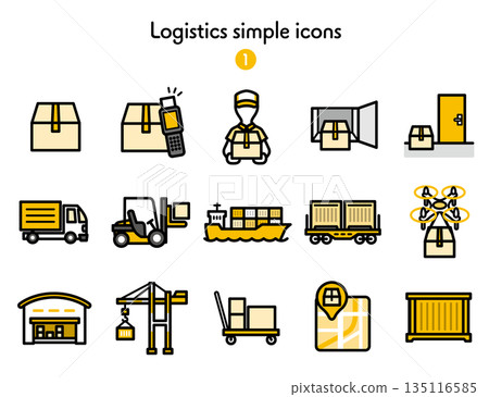 Simple Icon Collection Logistics and Delivery 135116585