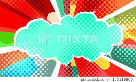 Sun speech bubble screen tone halftone background Sun speech bubble screen tone halftone background 135116900