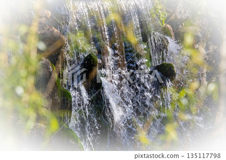 Waterfall in Park Sonsbeek in Arnhem, the Veluwe, the Netherlands. Waterfall in Park Sonsbeek in Arnhem, the Veluwe, the Netherlands. 135117798