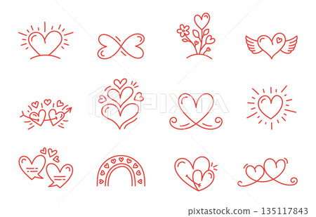 Heart Doodles 135117843
